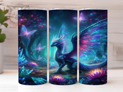 Neon Psychedelic Dragon Tumbler, Psychedelic Dragon Tumbler, 20oz Tumbler Wrap, Sublimation Design, Fantasy Dragon Gift, Colorful Dragon Wrap, Trippy Dragon Tumbler Sublimation Lara' s Designs 