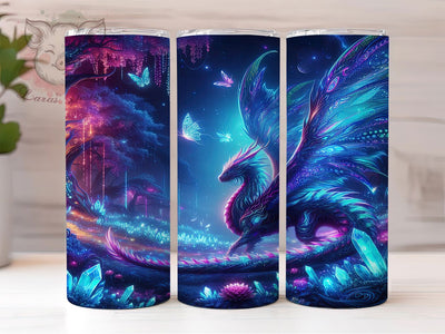 Neon Psychedelic Dragon Tumbler, Psychedelic Dragon Tumbler, 20oz Tumbler Wrap, Sublimation Design, Fantasy Dragon Gift, Colorful Dragon Wrap, Trippy Dragon Tumbler Sublimation Lara' s Designs 