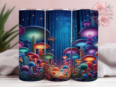 Neon Psychedelic Trippy Mushroom 20oz Tumbler, Psychedelic Cup Wrap, Trippy Mushroom Design, Sublimation Tumbler Wrap, 20Oz Tumbler Design, Artistic Neon Cup, Colorful Psychedelic Wrap Sublimation Li Zamperini 