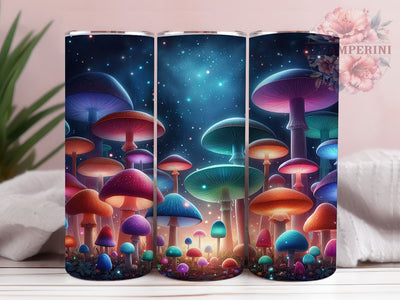 Neon Psychedelic Trippy Mushroom 20oz Tumbler, Psychedelic Cup Wrap, Trippy Mushroom Design, Sublimation Tumbler Wrap, 20Oz Tumbler Design, Artistic Neon Cup, Colorful Psychedelic Wrap Sublimation Li Zamperini 
