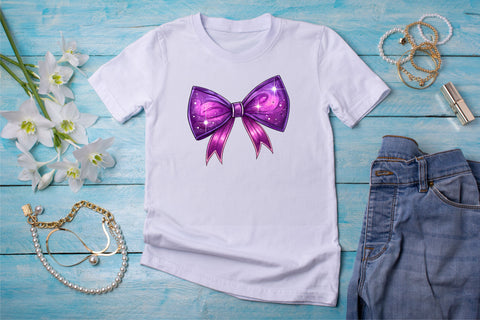 Neon Purple Glow Coquette Bow Clipart, neon purple bow, glowing coquette bow, vibrant bow design, purple glow clipart, digital bow design, neon glow design, glowing bow art, vibrant neon purple Sublimation FloridPrintables 