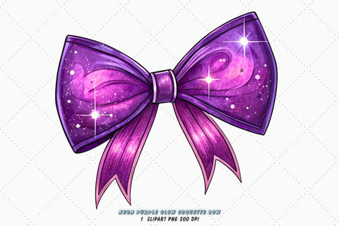 Neon Purple Glow Coquette Bow Clipart, neon purple bow, glowing coquette bow, vibrant bow design, purple glow clipart, digital bow design, neon glow design, glowing bow art, vibrant neon purple Sublimation FloridPrintables 