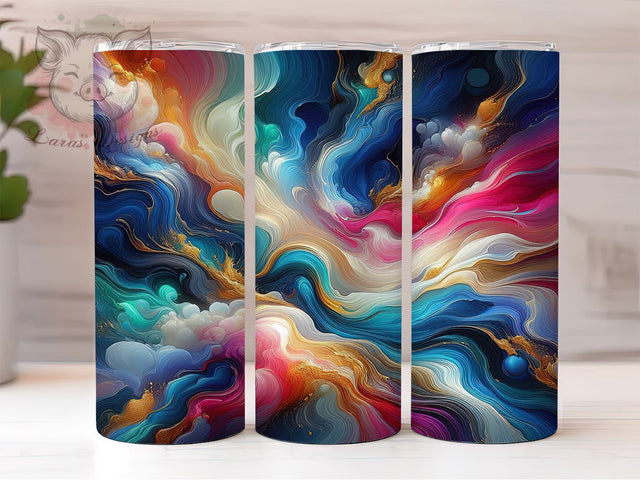 Neon Rainbow Gold Glitter Marble Tumbler, Neon Color Wrap, 20oz Tumbler Sublimation, Gold Glitter Design, Psychedelic Marble Tumbler, Bright Swirl Wrap, Glam Neon Sublimation Sublimation Lara' s Designs 