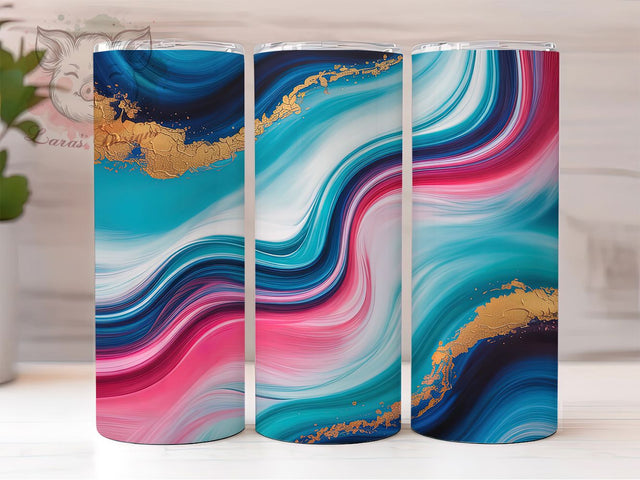 Neon Rainbow Gold Glitter Marble Tumbler, Neon Color Wrap, 20oz Tumbler Sublimation, Gold Glitter Design, Psychedelic Marble Tumbler, Bright Swirl Wrap, Glam Neon Sublimation Sublimation Lara' s Designs 