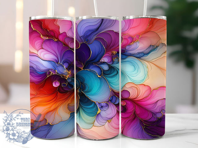 Neon Rainbow Marble Tumbler, Bright Marble Pattern, Vibrant Neon Design, 20Oz Sublimation Wrap, Colorful Marble Art, Electric Rainbow Texture, Tumbler Sublimation Sublimation ToriDesigns 