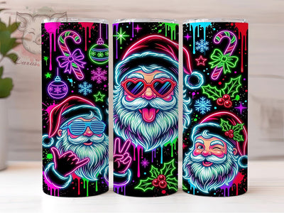 Neon Santa Graffiti 20oz Tumbler, Neon Santa, Santa Graffiti, Graffiti Santa, Santa Tumbler, Neon Tumbler, Christmas Tumbler, Tumbler Wrap Sublimation Lara' s Designs 