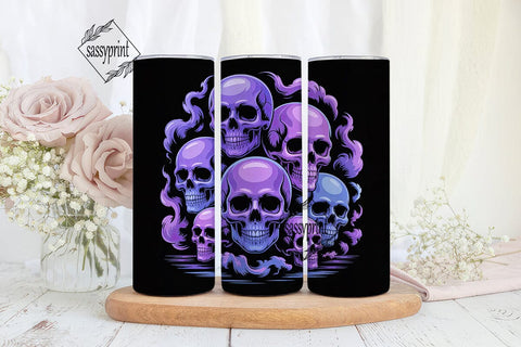 Neon Skull Tumbler Wrap Sublimation sassyprint 