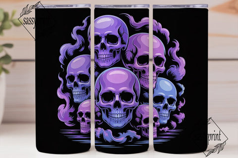 Neon Skull Tumbler Wrap Sublimation sassyprint 