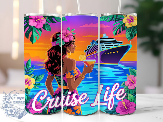 Neon Summer Cruise Tumbler, Summer Cruising Design, Neon Tumbler Art, 20Oz Sublimation Wrap, Cruise Life Print, Bright Neon Summer, Tumbler Sublimation Sublimation ToriDesigns 