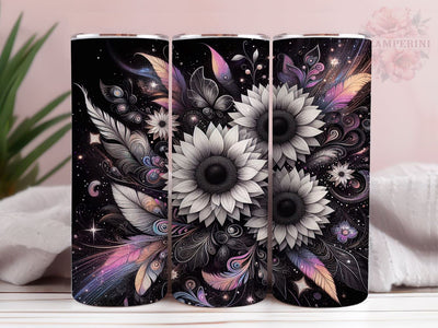 Neon Sunflower 20oz Tumbler Wrap PNG, Sunflower Tumbler Png, Straight & Tapered Tumbler Wrap, Instant Digital Download Sublimation Li Zamperini 