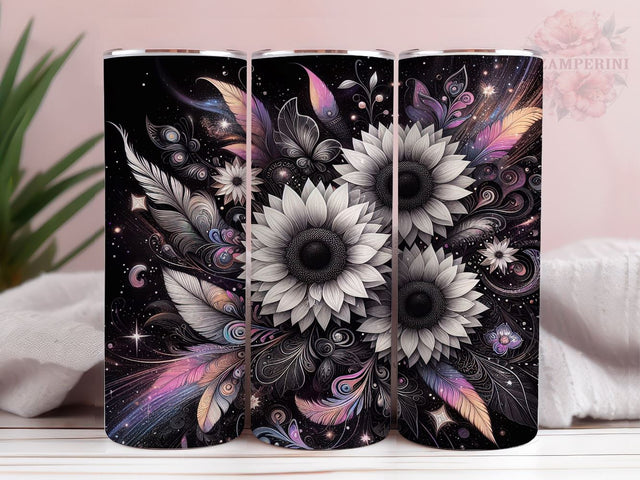 Neon Sunflower 20oz Tumbler Wrap PNG, Sunflower Tumbler Png, Straight & Tapered Tumbler Wrap, Instant Digital Download Sublimation Li Zamperini 