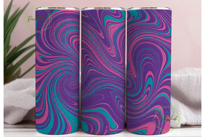 Neon Swirl Fluid Art 20oz Tumbler Wrap Sublimation PixelChick 