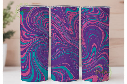 Neon Swirl Fluid Art 20oz Tumbler Wrap Sublimation PixelChick 