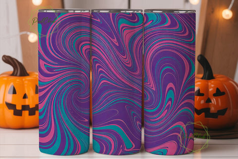 Neon Swirl Fluid Art 20oz Tumbler Wrap Sublimation PixelChick 
