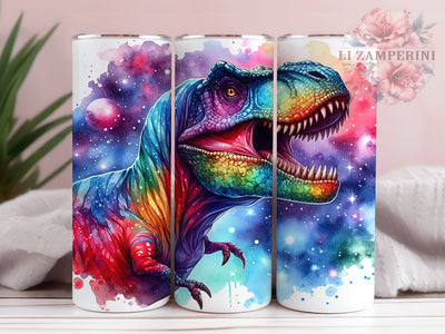 Neon T-Rex Dinosaur Colorful 20oz Tumbler Wrap PNG, T-Rex Dinosaur Tumbler Png, Straight & Tapered Tumbler Wrap, Instant Digital Download Sublimation Li Zamperini 