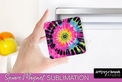 Neon Tie Dye Magnet PNG Design - Rainbow Magnet Sublimation Sublimation OrangeBrushStudio 