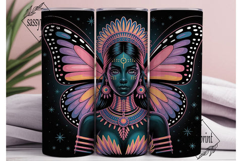 Neon Tribal Goddess 20oz Tumbler Wrap Sublimation sassyprint 