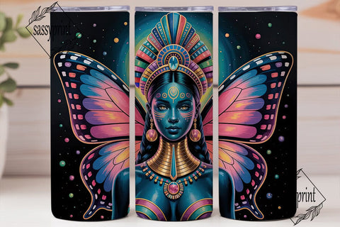 Neon Tribal Goddess 20oz Tumbler Wrap Sublimation sassyprint 