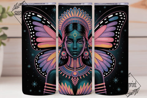 Neon Tribal Goddess 20oz Tumbler Wrap Sublimation sassyprint 