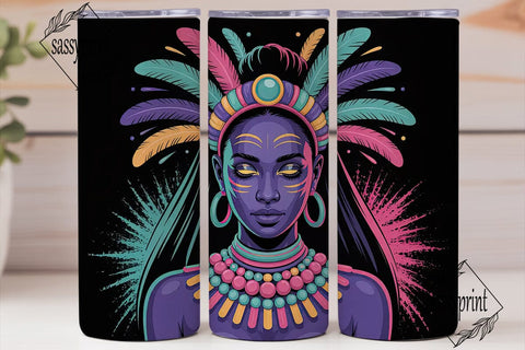 Neon Tribal Queen 20oz Tumbler Design Sublimation sassyprint 