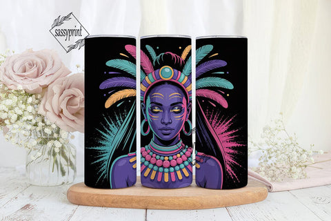 Neon Tribal Queen 20oz Tumbler Design Sublimation sassyprint 