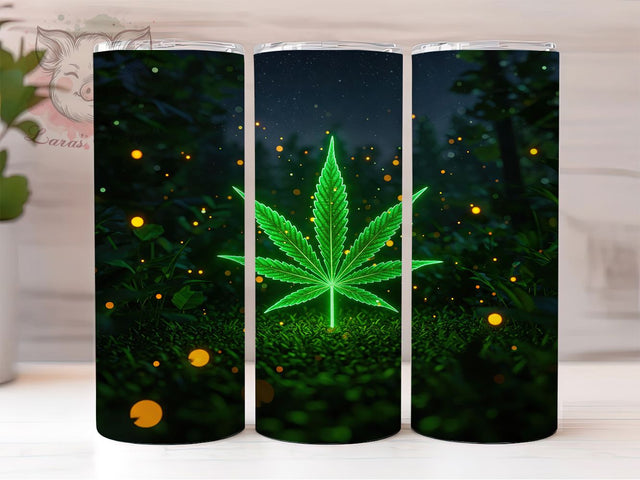 Neon Trippy Cannabis Tumbler Wrap, Marijuana Tumbler, Neon Weed Tumbler Wrap, Glow Tumbler Design, Trippy Tumbler, Sublimation Weed Tumbler Sublimation Lara' s Designs 