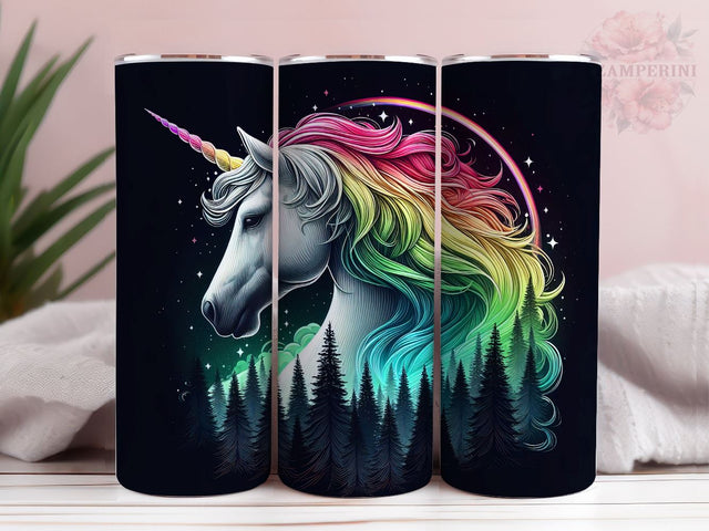 Neon Unicorn Tumbler Wrap, Rainbow Unicorn Tumbler, Instant Digital Download PNG, Straight & Tapered Tumbler Wrap PNG Sublimation Li Zamperini 