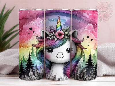 Neon Unicorn Tumbler Wrap, Rainbow Unicorn Tumbler, Instant Digital Download PNG, Straight & Tapered Tumbler Wrap PNG Sublimation Li Zamperini 