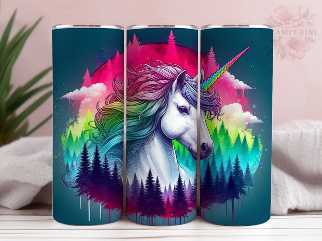 Neon Unicorn Tumbler Wrap, Rainbow Unicorn Tumbler, Instant Digital Download PNG, Straight & Tapered Tumbler Wrap PNG Sublimation Li Zamperini 