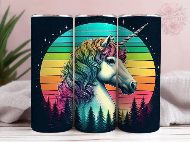 Neon Unicorn Tumbler Wrap, Rainbow Unicorn Tumbler, Instant Digital Download PNG, Straight & Tapered Tumbler Wrap PNG Sublimation Li Zamperini 