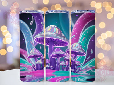 Neon Watercolor Mushroom Tumbler, Neon Style, Watercolor Art, Psychedelic Design, Colorful Pattern, 20Oz Tumbler, Sublimation Wrap Sublimation SvggirlplusArt 
