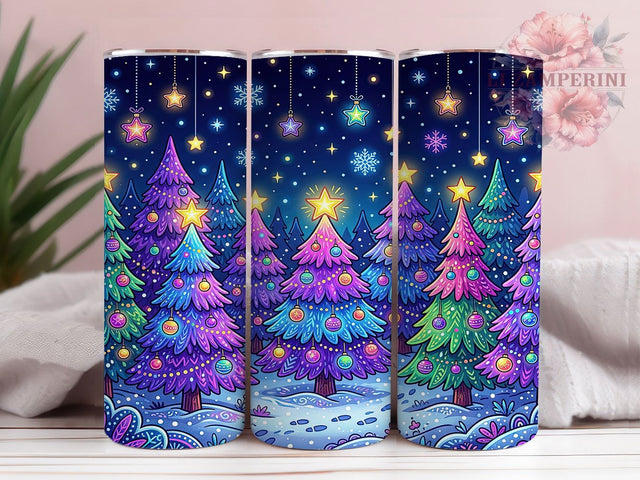 Neon Winter Forest 20oz Tumbler, Neon Winter Forest, Winter Forest, Neon Forest, Winter Tumbler, Forest Tumbler, Neon Tumbler, Tumbler Wrap Sublimation Li Zamperini 