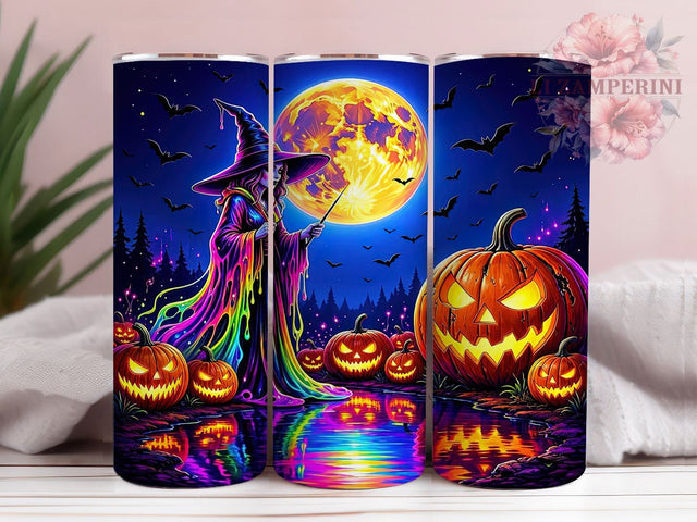 Neon Witch Halloween 20oz Tumbler, Neon Witch, Witch Halloween, Witch Tumbler, 20oz Tumbler, Neon Tumbler, Halloween Tumbler, Tumbler Wrap Sublimation Li Zamperini 
