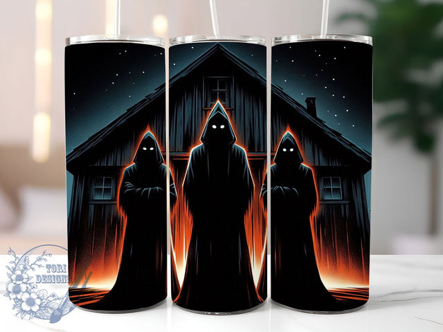 Neon Witches Glow Halloween Tumbler, Halloween Tumbler, Witch Silhouette, Sublimation Wrap, Spooky Drinkware, 20Oz Tumbler Design, Glow In Dark Style Sublimation ToriDesigns 