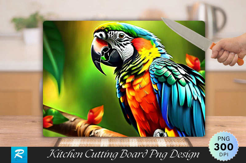 Neotropical Parrots Bird Cutting Board Sublimation Regulrcrative 