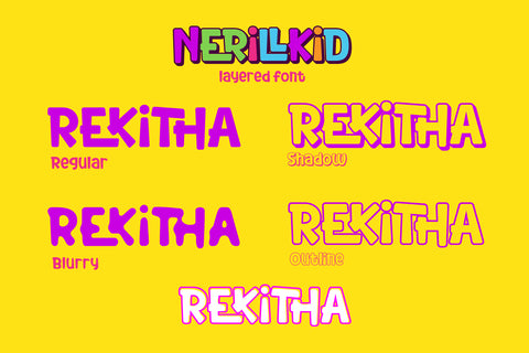 Nerillkid - Playful Display Font Font twinletter 