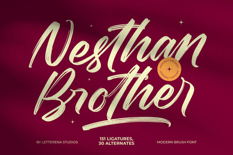 Nesthan Brother - Modern Brush Font Font Letterena Studios 