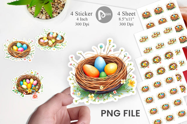 Nests with Eggs Sticker Sublimation artnoy 