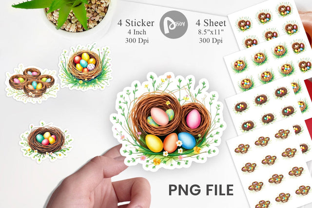Nests with Eggs Sticker Sublimation artnoy 