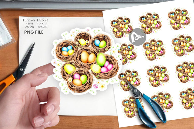 Nests with Eggs Sticker Sublimation artnoy 