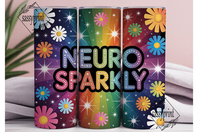 Neuro Sparkly Cosmic Daisy 20oz Tumbler Sublimation sassyprint 