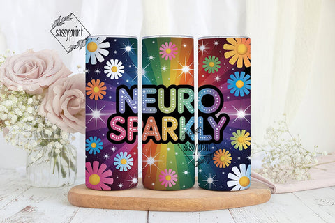 Neuro Sparkly Cosmic Daisy 20oz Tumbler Sublimation sassyprint 