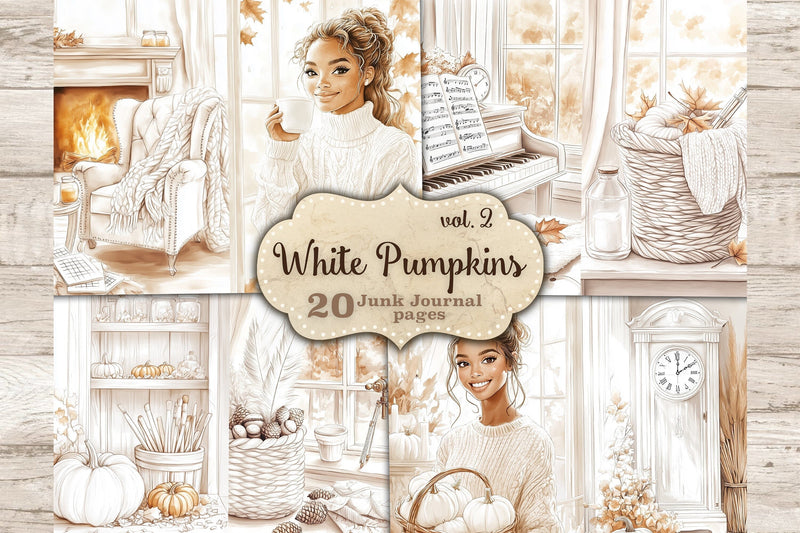 Neutral Autumn Junk Journal Kit | Cozy Fall Collage Sheet SVG GlamArtZhanna 