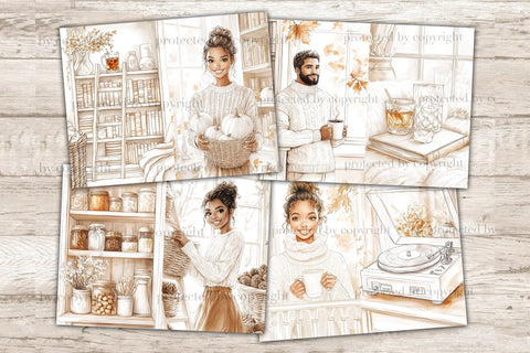 Neutral Autumn Junk Journal Kit | Cozy Fall Collage Sheet SVG GlamArtZhanna 