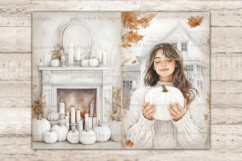 Neutral Autumn Junk Journal Pages | Fall Picture Collage SVG GlamArtZhanna 