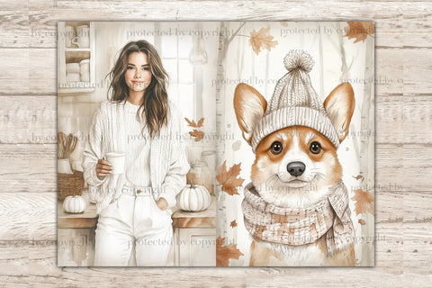 Neutral Autumn Junk Journal Pages | Fall Picture Collage SVG GlamArtZhanna 