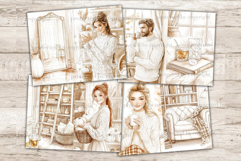 Neutral Autumn Junk Journal Pages | Pumpkins Scrapbook Kit SVG GlamArtZhanna 