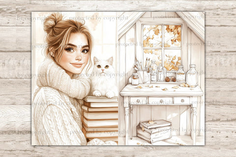 Neutral Autumn Junk Journal Pages | Pumpkins Scrapbook Kit SVG GlamArtZhanna 