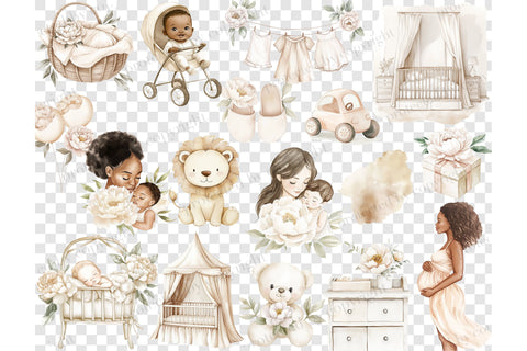 Neutral Baby Clipart | Baby Shower Graphics For Invitation SVG GlamArtZhanna 