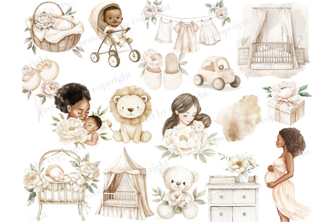 Neutral Baby Clipart | Baby Shower Graphics For Invitation SVG GlamArtZhanna 